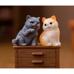 Mô hình quàng thượng mèo siêu dễ thương bằng nhựa cáo cấp deco kích thước từ 2 đến 3 cm