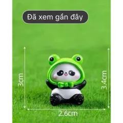 Bộ mô hình gấu trúc panda trang trí tiểu cảnh dễ thương, nhựa cao cấp