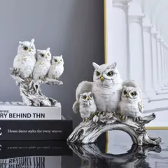 🦉 Mô Hình Chim Cú Gia Đình Trang Trí , đôi cánh bảo vệ – Decor Sang Trọng, Ý Nghĩa May Mắn kích thước 19,5 * 16*,5 cm
