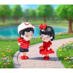 Mô hình cặp đôi trái tim màu đỏ cute trang trí ô tô, tiểu cảnh,bàn học…bằng nhựa cao cấp