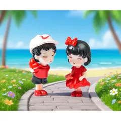 Mô hình cặp đôi trái tim màu đỏ cute trang trí ô tô, tiểu cảnh,bàn học…bằng nhựa cao cấp