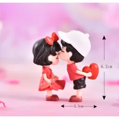 Mô hình cặp đôi trái tim màu đỏ cute trang trí ô tô, tiểu cảnh,bàn học…bằng nhựa cao cấp