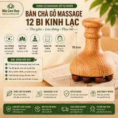 Bàn Chà Gỗ 12 Bi Massage Đả Thông Kinh Lạc 12 Bi Cho Spa Dưỡng Sinh.Dễ sử dụng