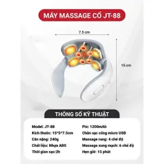 Máy Massage Cổ Vai Gáy JT88 Thiết Kế Nhỏ Gọn 5 Đầu Rung Cao Cấp Làm Giảm Nhức Mỏi