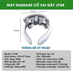 Máy Massage Cổ Vai Gáy JT88 Thiết Kế Nhỏ Gọn 5 Đầu Rung Cao Cấp Làm Giảm Nhức Mỏi