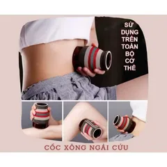 Cốc xông ngải cứu-Cốc phù dương-TẶNG BAO THỔ CẨM CHỐNG NÓNG dùng Massage
