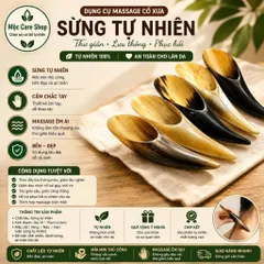 Dụng cụ day ấn huyệt sừng ống tròn massage cạo gió nguyên khối giúp giãn gân cốt toàn thân