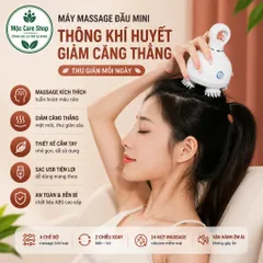 Máy massage đầu dưỡng sinh  - Máy massage cầm tay 3 chế độ 4 đầu xoay silicon xoay 360 độ giúp giảm căng thẳng, mệt mỏi