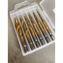 Bộ 6 mũi khoan taro tạo ren sắt thép inox taro ren M3-M10 chuôi lục giác