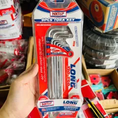 Bộ Lục Giác ,HOA THỊ NKTOP 9 Chi Tiết Thép CR-V Cứng Cáp, Chống Gỉ, Đa Năng