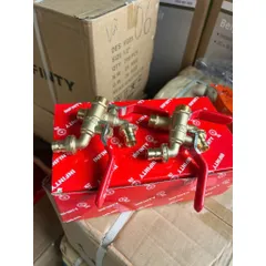 Vòi Đồng INFINTY, Tay Gạt Xả Nước Xoay 90 Độ Khóa Chặn Nước Lõi Đồng Phi 21