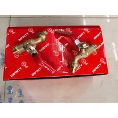 Vòi Đồng INFINTY, Tay Gạt Xả Nước Xoay 90 Độ Khóa Chặn Nước Lõi Đồng Phi 21