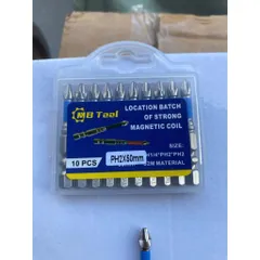 . Hộp 10 đầu vít chống trượt MB Tool  đầu vít 4 cạnh đủ mã 50mm, 65mm, 90mm 150mm hàng chính hãng -