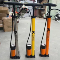 Bơm xe đạp bằng thép không gỉ, có đồng hồ đo áp suất, bơm xe máy, ô tô áp suất cao tiện lợi