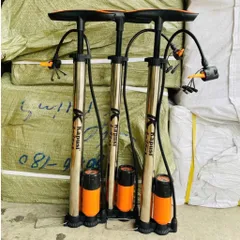 Bơm xe đạp bằng thép không gỉ, có đồng hồ đo áp suất, bơm xe máy, ô tô áp suất cao tiện lợi