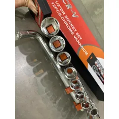 Bộ tuýp khẩu 10 chi tiết 1/2 cần chữ L từ 8-24