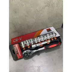Tặng 1 tay L(250) khi mua  Bộ khẩu mở ốc bulong 12 chi tiết đầu 1/2 kích thước 8-24mm, Cần tự động 1/2 thép CR-V cao cấp