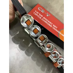 Tặng 1 tay L(250) khi mua  Bộ khẩu mở ốc bulong 12 chi tiết đầu 1/2 kích thước 8-24mm, Cần tự động 1/2 thép CR-V cao cấp