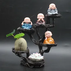 Tượng Chú Tiểu Chibi Thiền Ý – Trang Trí Nhà Cửa, Lối Vào, Kệ Rượu, Văn Phòng