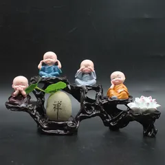 Tượng Chú Tiểu Chibi Thiền Ý – Trang Trí Nhà Cửa, Lối Vào, Kệ Rượu, Văn Phòng