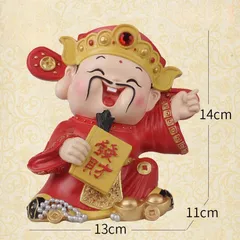 Tượng Thần Tài Mini Trang Trí Tết – Bộ 3 Tượng Ông Thần Tài Đón May Mắn Tài Lộc Để Bàn, Decor Cửa Hàng