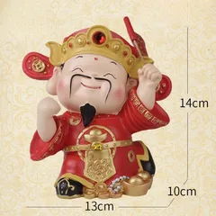 Tượng Thần Tài Mini Trang Trí Tết – Bộ 3 Tượng Ông Thần Tài Đón May Mắn Tài Lộc Để Bàn, Decor Cửa Hàng