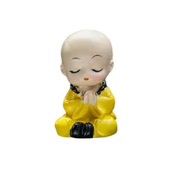 Tượng Chú Tiểu Thiền Ý Ngồi Gốc Cây – Trang Trí Ô Tô, Để Bàn, Nhà Cửa, Resin Chibi