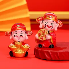 Bộ Tượng Ngũ Lộ Thần Tài Chibi May Mắn – Đồ Trang Trí Bàn Làm Việc Văn Phòng
