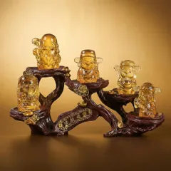 Tượng Thần Tài Pha Lê Ngũ Phúc – Trang Trí Văn Phòng, Khai Trương, Quà Tặng Phong Thủy