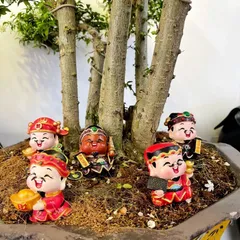 Bộ Ngũ lộ thần tài- Năm thần tài may mắn chibi - Tượng chibi thần tài cầu may mắn, phát tài lộc