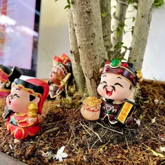 Bộ Ngũ lộ thần tài- Năm thần tài may mắn chibi - Tượng chibi thần tài cầu may mắn, phát tài lộc