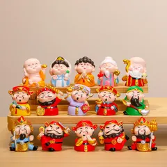 Tượng Thần Tài dễ thương sáng tạo, đồ trang trí để bàn, quà tặng văn phòng, đồ trang trí bàn làm việc bằng nhựa resin