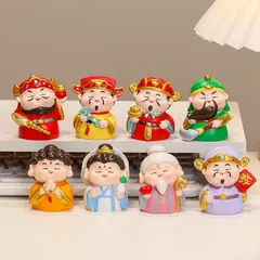 Tượng Thần Tài dễ thương sáng tạo, đồ trang trí để bàn, quà tặng văn phòng, đồ trang trí bàn làm việc bằng nhựa resin