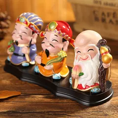 Tượng Resin Phúc Lộc Thọ & Thần Tài Mini – Trang Trí Nhà, Ô Tô, Cửa Hàng Khai Trương, Chiêu Tài