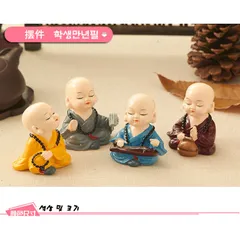 Tượng Chú Tiểu Chibi Resin – Trang Trí Ô Tô, Để Bàn, Phòng Khách, Phong Cách Thiền