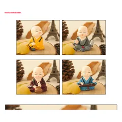 Tượng Chú Tiểu Chibi Resin – Trang Trí Ô Tô, Để Bàn, Phòng Khách, Phong Cách Thiền