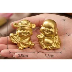 2 Tượng thần tài thổ địa mini size 3.5cm - 4cm