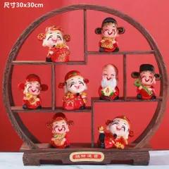 Tượng Ngũ Phúc & Ngũ Lộ Thần Tài Chibi – Trang Trí Ô Tô, Để Bàn, Resin May Mắn