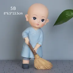 Tượng Chú Tiểu Thiền Ý Kèm Đèn Ngủ – Trang Trí Phòng Khách, Bàn Làm Việc, Phong Cách Trung Hoa
