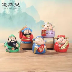 Bộ Tượng Thần Tài Phong Thủy Mini Đáng Yêu – Decor Bàn Làm Việc, Trang Trí Bàn Thờ Thần Tài Hút Lộc May Mắn