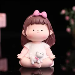 [Hàng HOT] Tượng bé gái bé mập tập Yoga để bàn Đáng Yêu Trang Trí Bàn học Xe Ô Tô【PhongThuy】