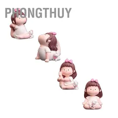 [Hàng HOT] Tượng bé gái bé mập tập Yoga để bàn Đáng Yêu Trang Trí Bàn học Xe Ô Tô【PhongThuy】
