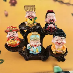 Tượng Ngũ Thánh Thần Tài Mini – Trang Trí Để Bàn, Phong Thủy Chiêu Tài, Quà Tặng Cao Cấp