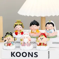Bộ Tượng Mini Quan Âm – Phật – Thần Tài – Quan Công – Phúc Lộc Thọ Ngồi Đài Sen – Decor Phong Thủy May Mắn