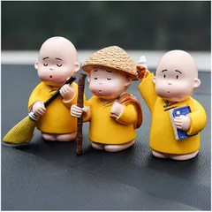 BỘ TƯỢNG 3 CHÚ TIỂU TỊNH TÂM - TRÍ TUỆ - HÀNH ĐỘNG ĐẶT Ô TÔ, BÀN LÀM VIỆC