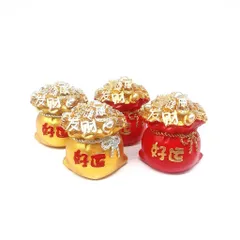Bao túi đồng xu đỏ, vàng nhỏ xinh tranh trí  tiểu cảnh, bánh kem, để xe hơi ... phong thủy may mắn tài lộc