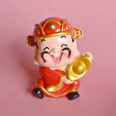 Tượng Thần Tài Cầm Xu Mini – Tượng Phong Thủy May Mắn, Hút Tài Lộc Đầu Năm