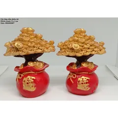 Cây kim tiền vàng - FREESHIP - Mô hình cây kim tiền vàng 8 cm trang trí tăng tài lộc