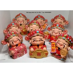 Combo 9 mẫu tượng thần tài ôm tiền - FREESHIP - 9 ông thần tài trang trí tài lộc 7 cm