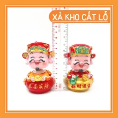 Tượng thần tài phong thủy, đầu lò xo, thích hợp để trang trí nhà cửa, xe hơi